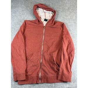 VTG Y2K Oakley Zip Up Hoodie Sweatshirt Mens Large Burnt Orange Skate Streetwear